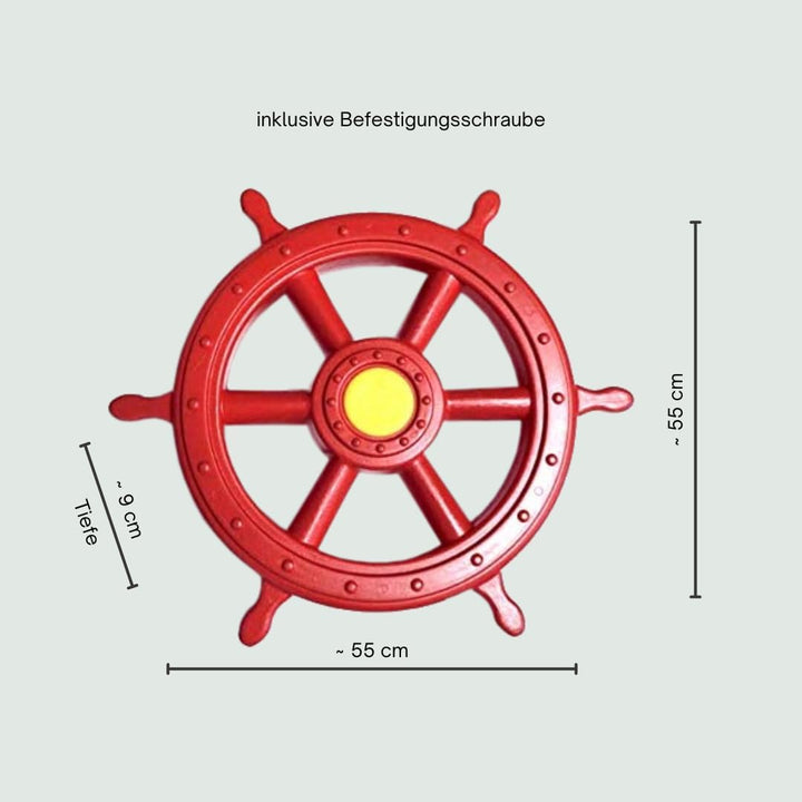 h2i Steuerrad Spielturm & Spielhaus | Piraten Steuerrad aus wetterfestem Kunststoff | bewegliches Sp