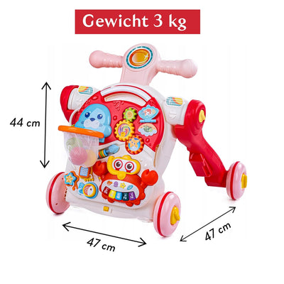 COIL Lauflernwagen 5-in-1 - Lernspielzeug mit Musik und Licht, höhenverstellbar - Baby Gehhilfe - La