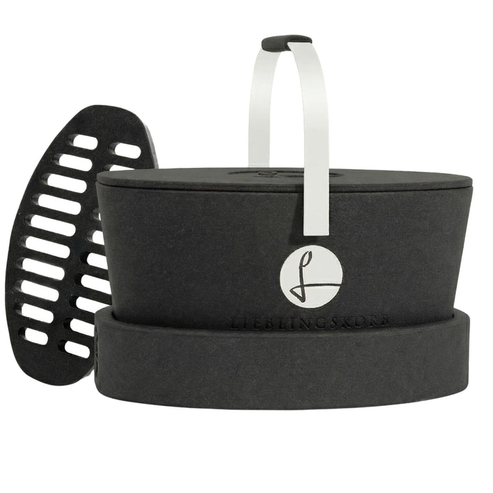 Lieblingskorb Complete deep Black (reinweiss) Einkaufskorb und Thermobox in einem, inklusive Deckel