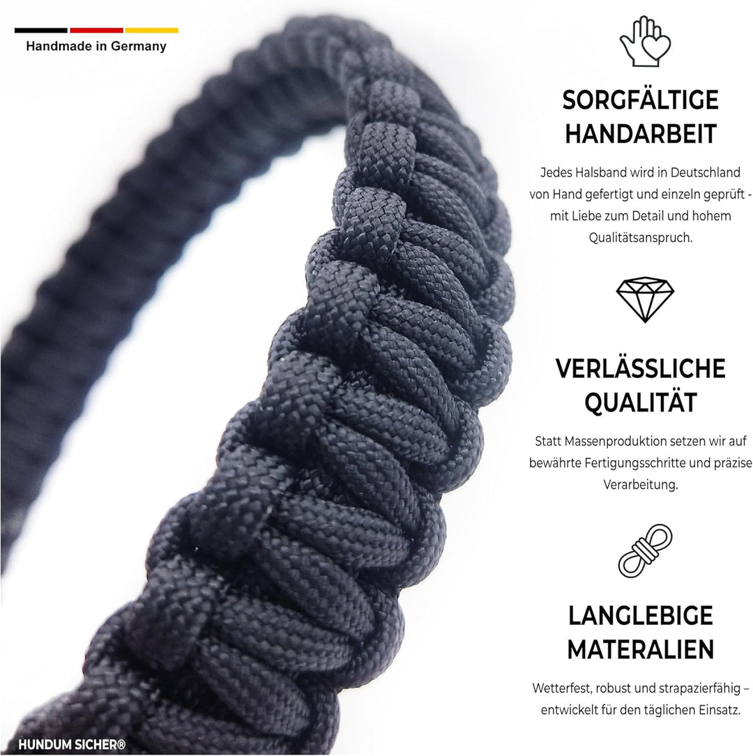 Anti-Diebstahl Hundehalsband & Leine für kleine Hunde - Abschliessbar & schnittfest, handgemachtes S