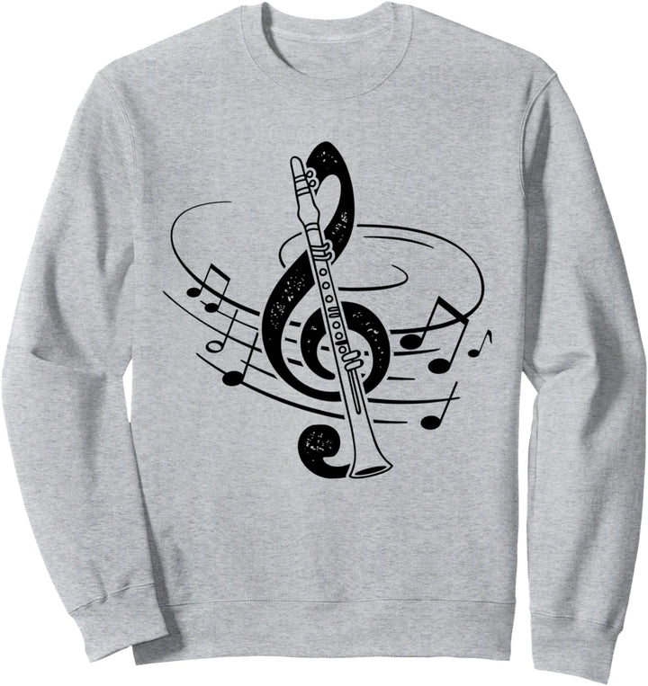 Notenschlüssel Musik Note Musiker Klarinette Sweatshirt