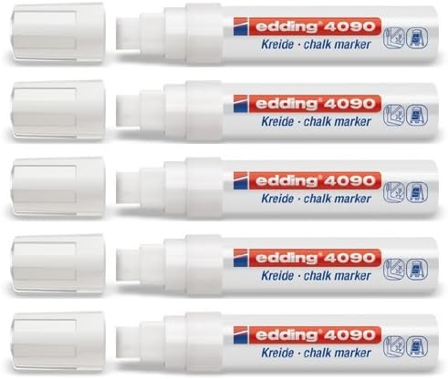 5er Sparpack Fenster/Kreidemarker edding 4090 diverse Faben zur Auswahl 5er Set in weiss 5er Set 5x