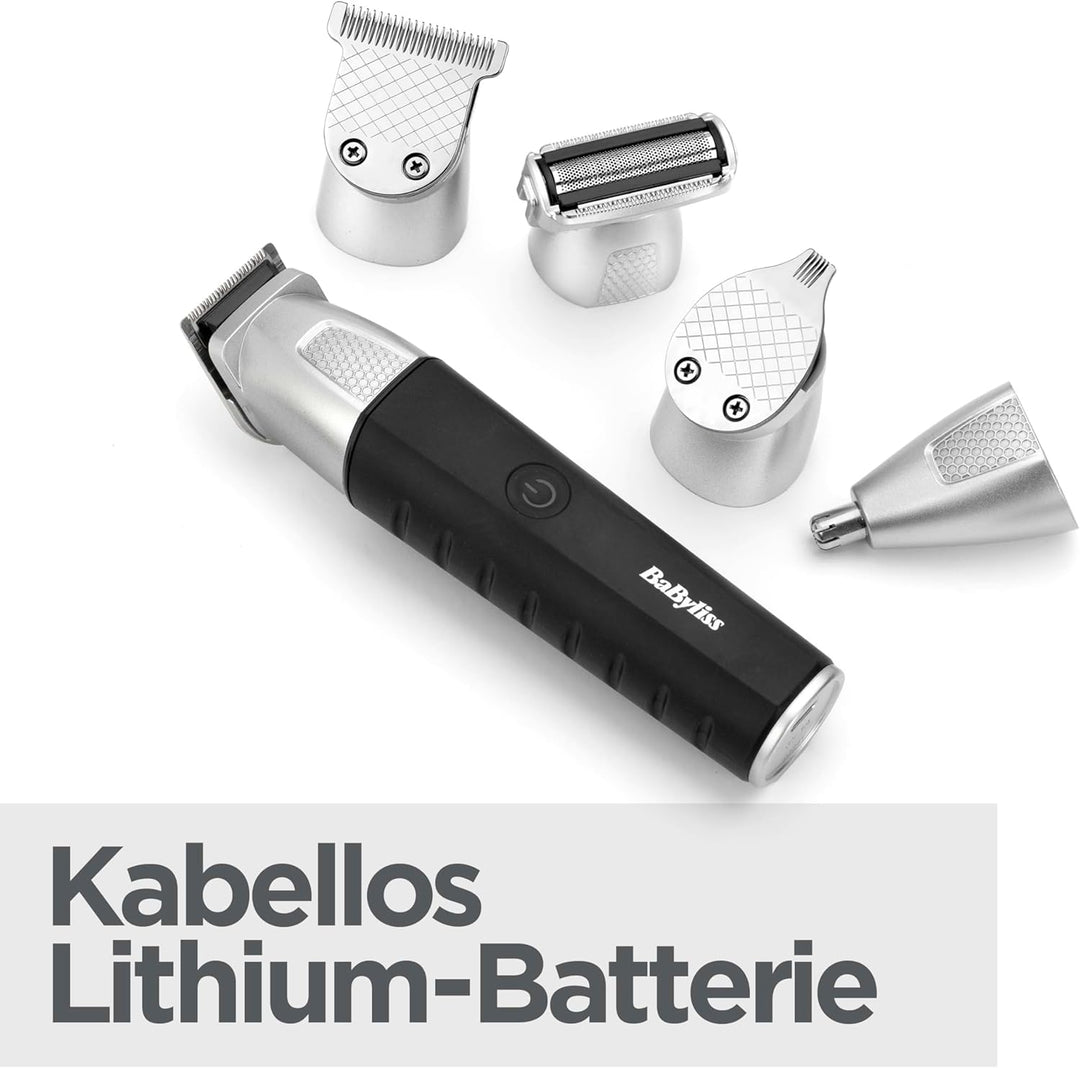 BaByliss Lithium Power 11-in-1 Multi-Trimmer – Kabelloses Grooming-Kit mit Barttrimmer und Nasenhaar