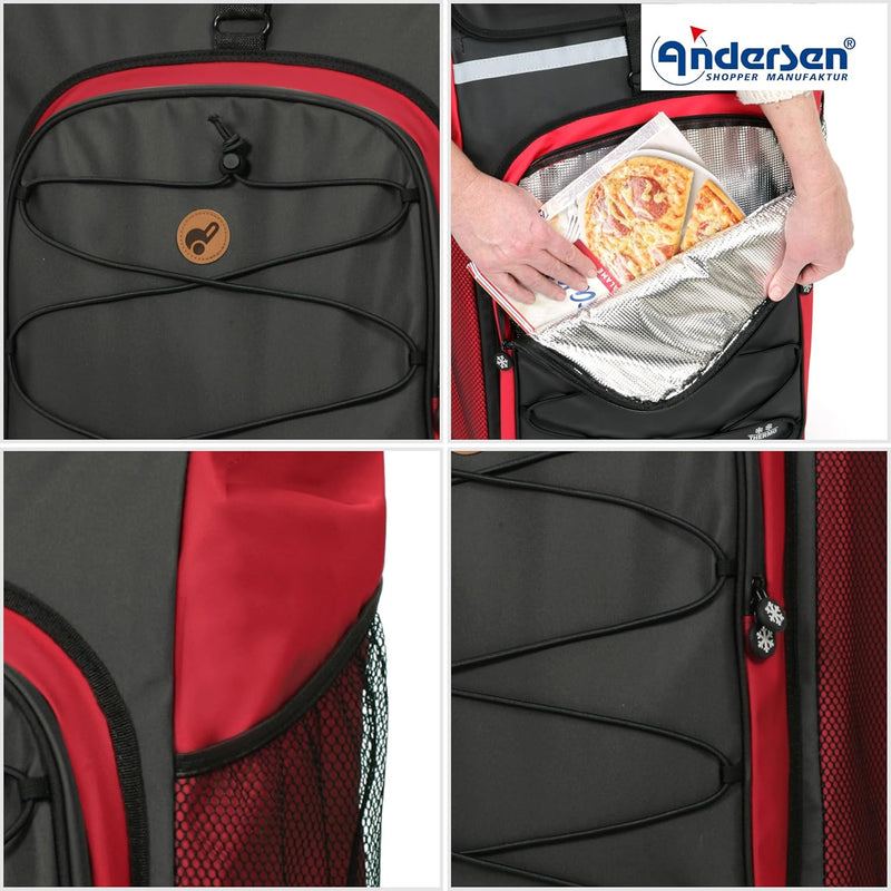 Andersen Einkaufstrolley Ersatztasche - 74 Liter - mit Kühlfach - Seiten- & Fronttasche - extra Inne