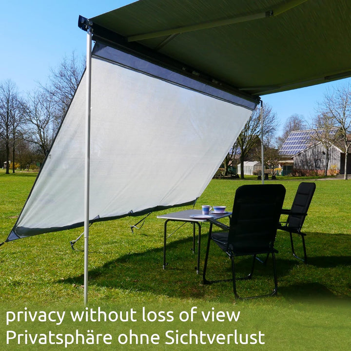 yourGEAR Sun + Rain Blocker 3,7 x 2 m - Vorderwand für Markise schützt vor Sonne, Wind und Regen