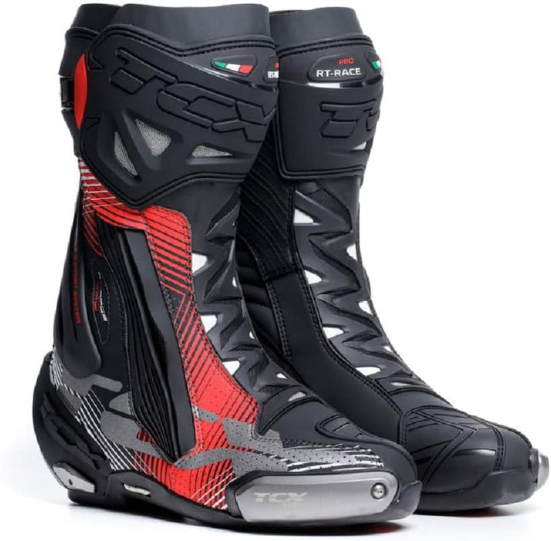 TCX Herren Rt-Race Pro Air Motorcycle Boot 44 EU Schwarz Rot Weiss, 44 EU Schwarz Rot Weiss