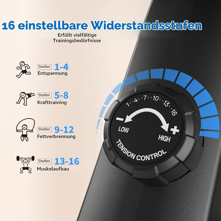 JOROTO Rudergerät für Zuhause – Leiser Magnetwiderstand | Kompatible App | 16 Widerstandsstufen | Du
