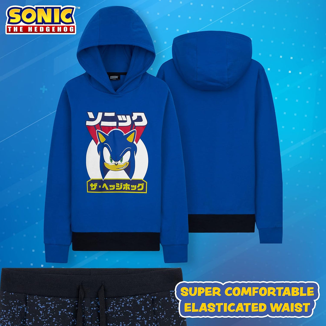 Sonic Jogginganzug Kinder Trainingsanzug Jungen Mädchen Hoodie und Hosen Set Schule Kindergarten Rei