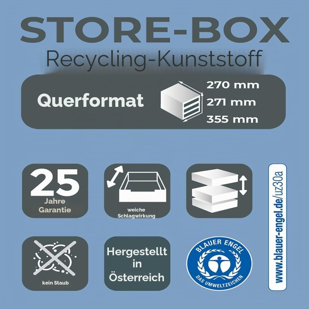 Exacompta 308798D Ablagebox Iderama Querformat mit 5 Schubladen für DIN A+ Dokumente. Belastbare Sch
