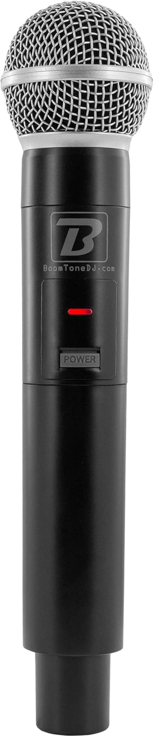 Komplettes System mit kabellosem Handmikrofon, hohe Leistung – BoomToneDJ UHF Solo F2. UHF 682,2 MHz