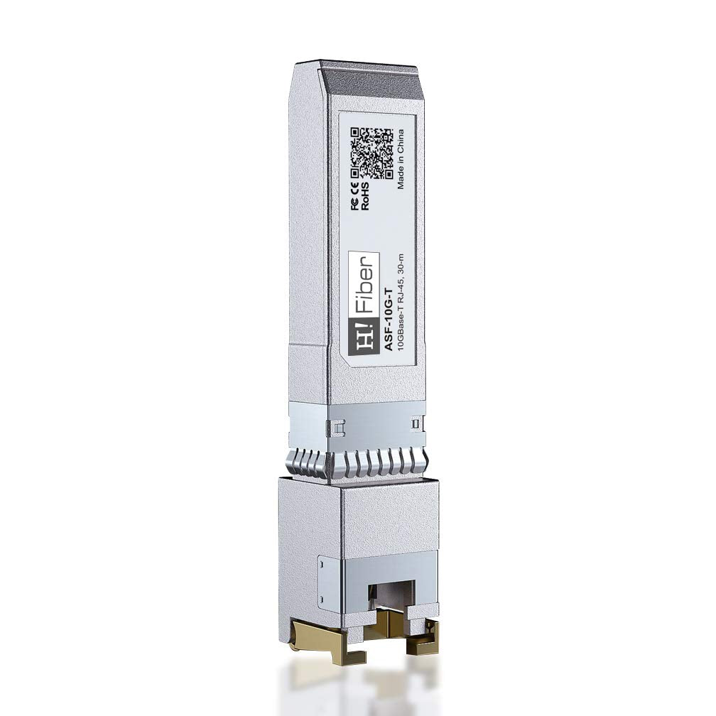 HiFiber 10Gb SFP+ RJ45 Transceiver, 10Gbase-T SFP+ Ethernet Kupfer Modul unterstützt 10G/5G/2,5G, CA