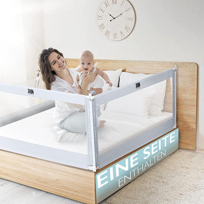 Kids Supply Bettgitter [150x80 cm]- Sicheres & höhenverstellbares Bettschutzgitter [70-90 cm]- Rausf