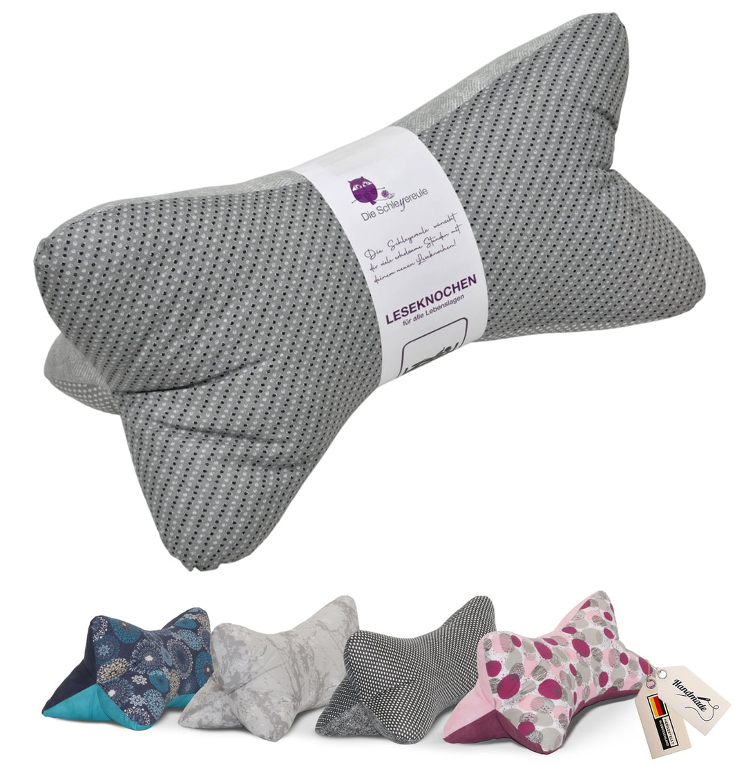 Leseknochen Nackenkissen Totenköpfe bequem und waschbar! Handgestopft und genäht in Deutschland - Nu