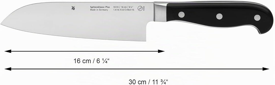 WMF Spitzenklasse Plus Santoku Messer 30 cm, Made in Germany, Messer geschmiedet, Performance Cut, S