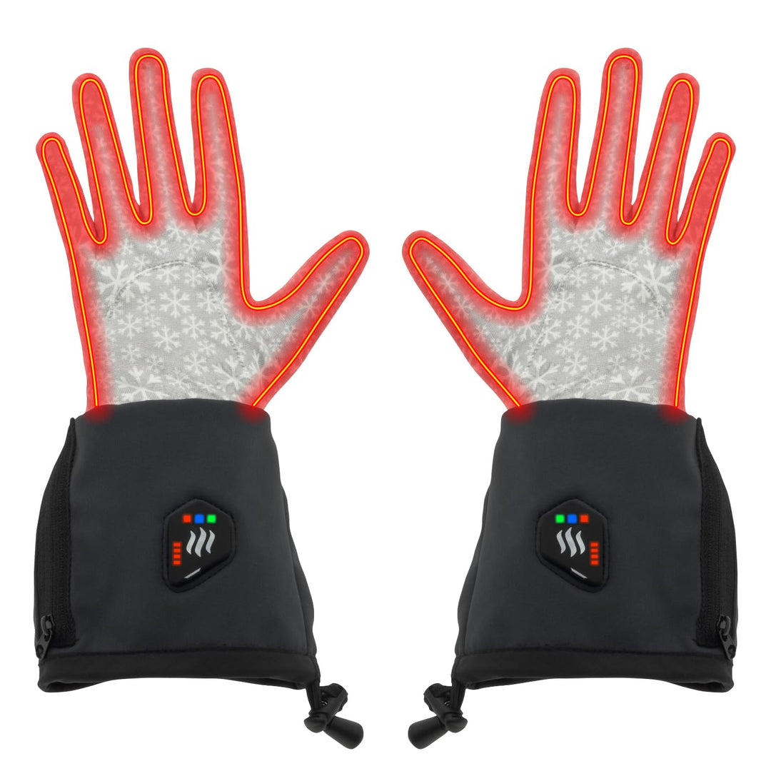 Glovii GEG Akku Beheizte Thermoaktive Universal Handschuhe, Grössen S-M, L-XL, Hellgrau-Schwarz, Sch