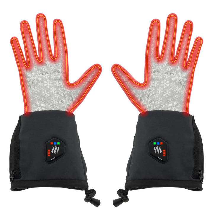 Glovii GEG Akku Beheizte Thermoaktive Universal Handschuhe, Grössen S-M, L-XL, Hellgrau-Schwarz, Sch