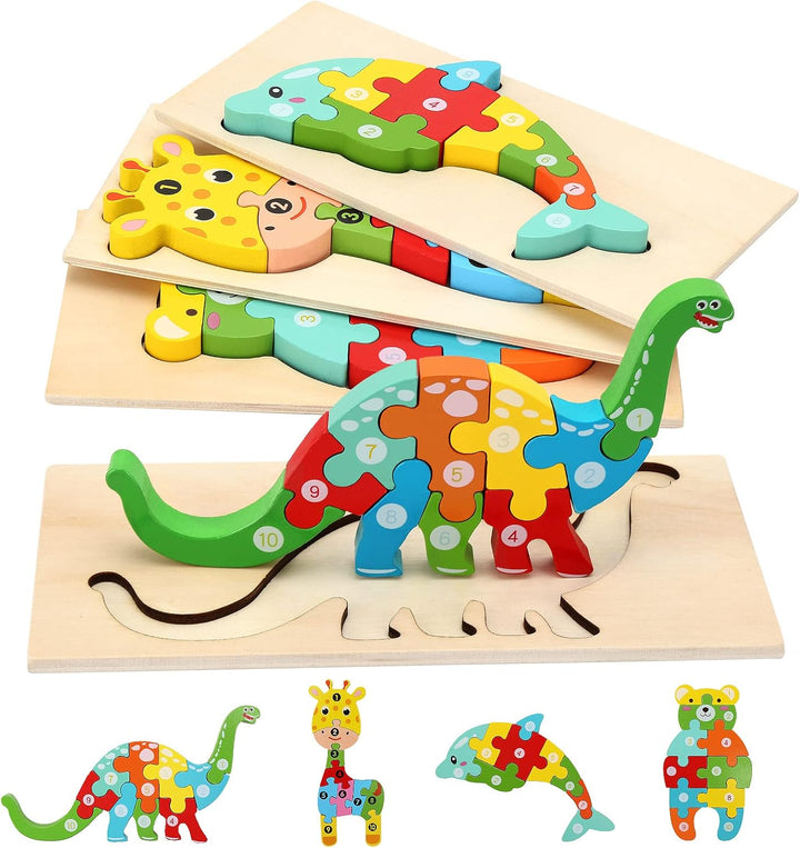 Holzpuzzle für Kleinkinder von 1-3 Jahren, Montessori-Spielzeug für Kinder ab 2 Jahren, lernendes pä