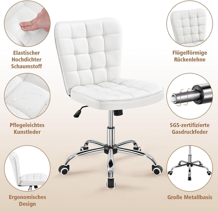 Yaheetech Bürostuhl Schreibtischstuhl Ergonomisch Drehstuhl höhenverstellbar Kosmetikhocker Chefsess
