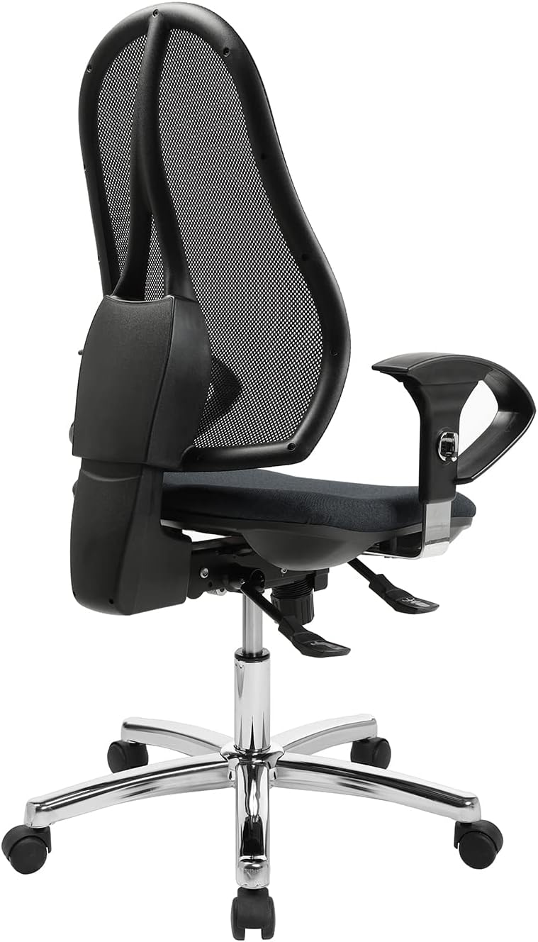 Topstar Open Point SY Deluxe inkl. AL U2 Chrom grau KC2 meliert Grau Kc2 Netzrücken schwarz, Grau Kc