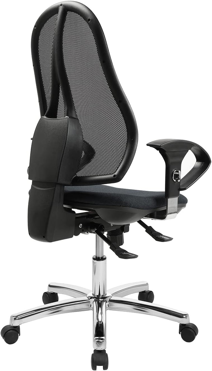 Topstar Open Point SY Deluxe inkl. AL U2 Chrom grau KC2 meliert Grau Kc2 Netzrücken schwarz, Grau Kc