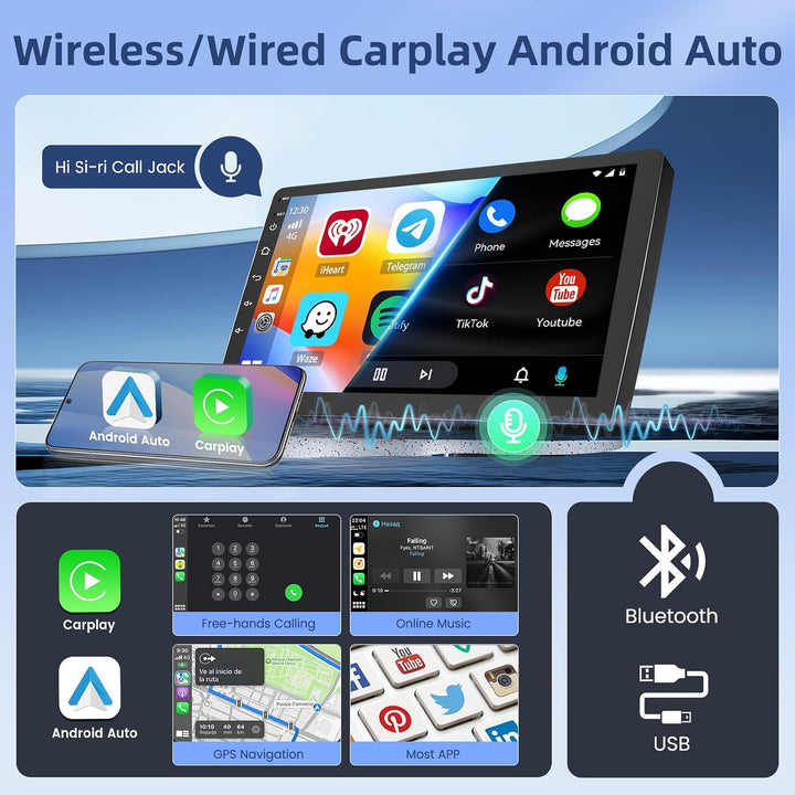 Hikity für Seat Ibiza 6J 2009-2013 Radio [4+64GB] Android 15 Autoradio CarPlay Android Auto Wireless