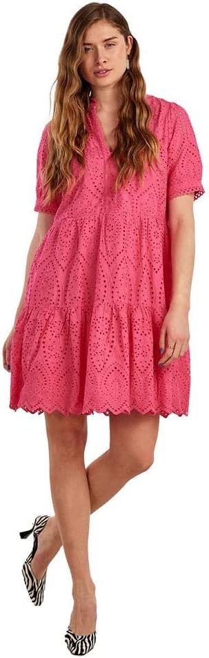 YAS Damen Yasholi Ss Dress S. Noos Kleid S Fandango Pink, S Fandango Pink