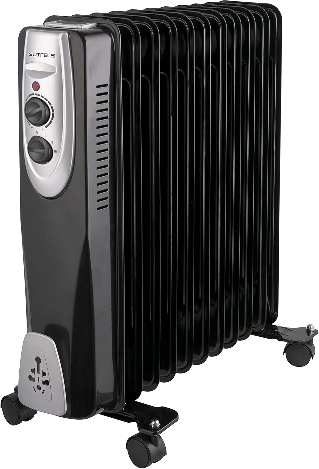 Gutfels HR 32011 sw Öl-Radiator | 3 Heizstufen | 11 Rippen | 2500 Watt Leistung | Schwarz, 5050076,