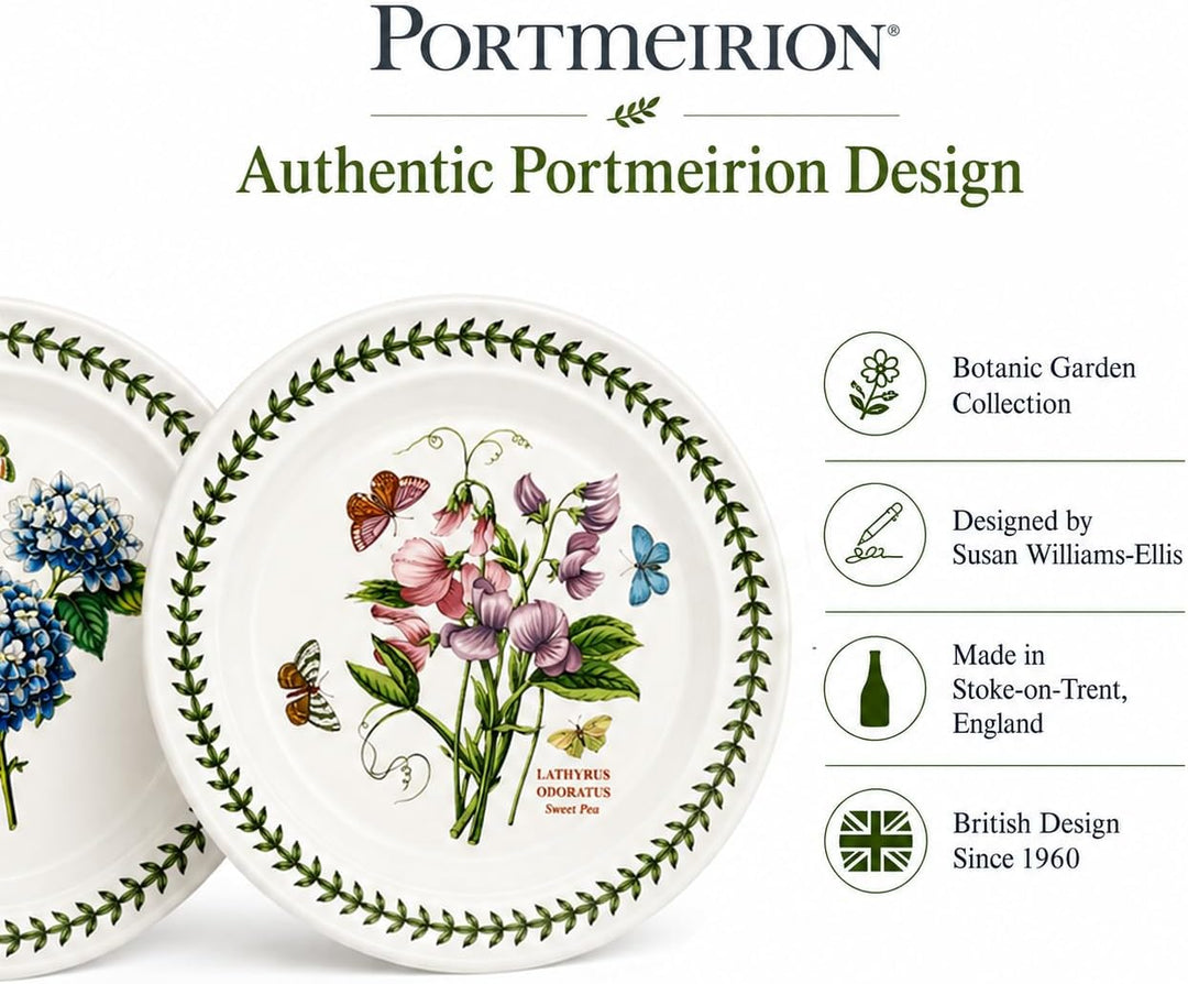 Portmeirion Botanic Garden 25,4 cm Abendessen Teller – Set von 6 Rose, Rose