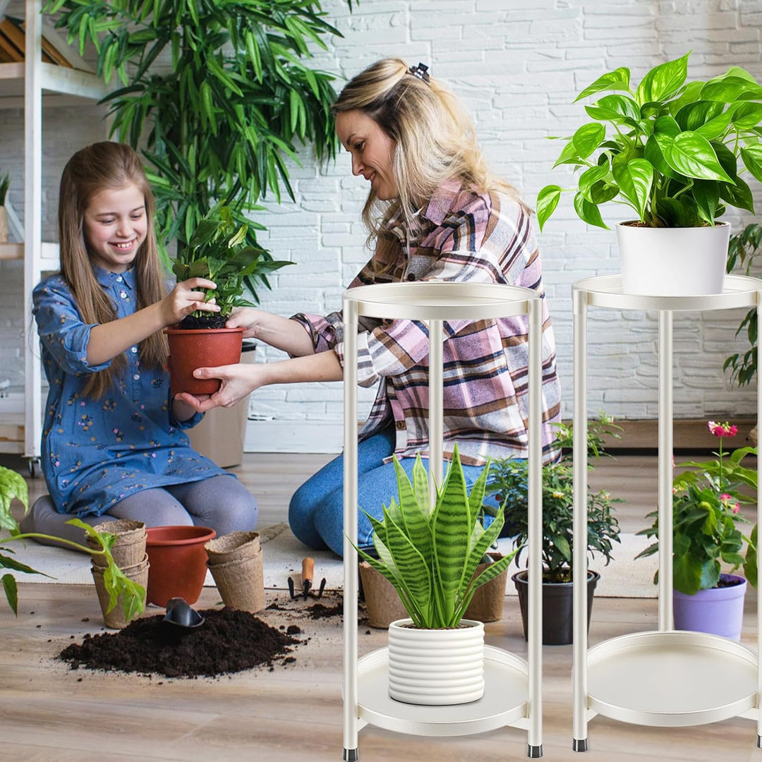 KHayRovies 2 Etagen Pflanzenregal Blumenständer Metall , Pflanzenständer Blumenregal, Blumentopfstän