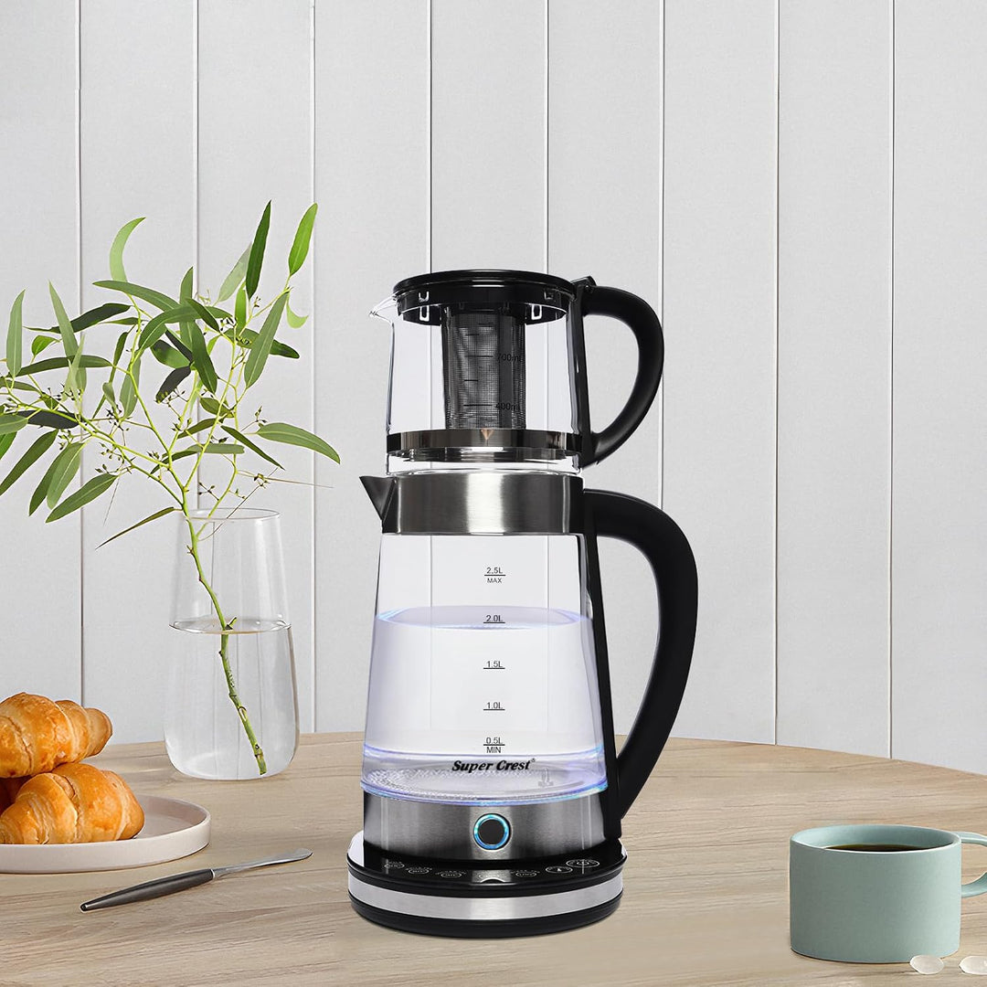 Teekocher,Elektrischer Wasserkocher,Elektrischer Wasserkocher mit Einstellbarer Temperatur,Mit Teebe