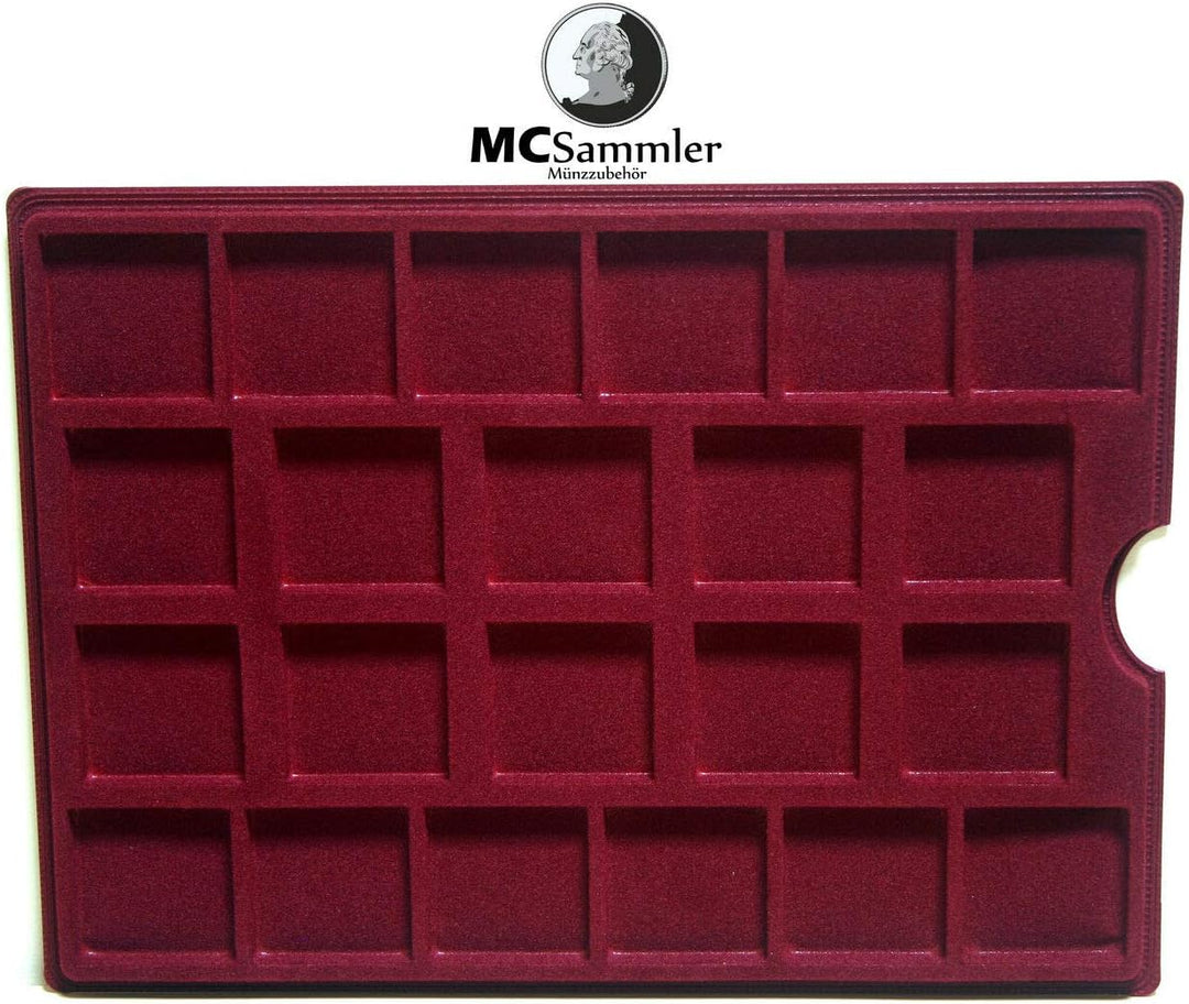 MC.Sammler Alu Münzenkoffer Münzkoffer inkl 5 Münztableaus für 110 Münzen 46x46mm (110 Fächer - 46x4