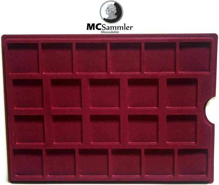MC.Sammler Alu Münzenkoffer Münzkoffer inkl 5 Münztableaus für 110 Münzen 46x46mm (110 Fächer - 46x4