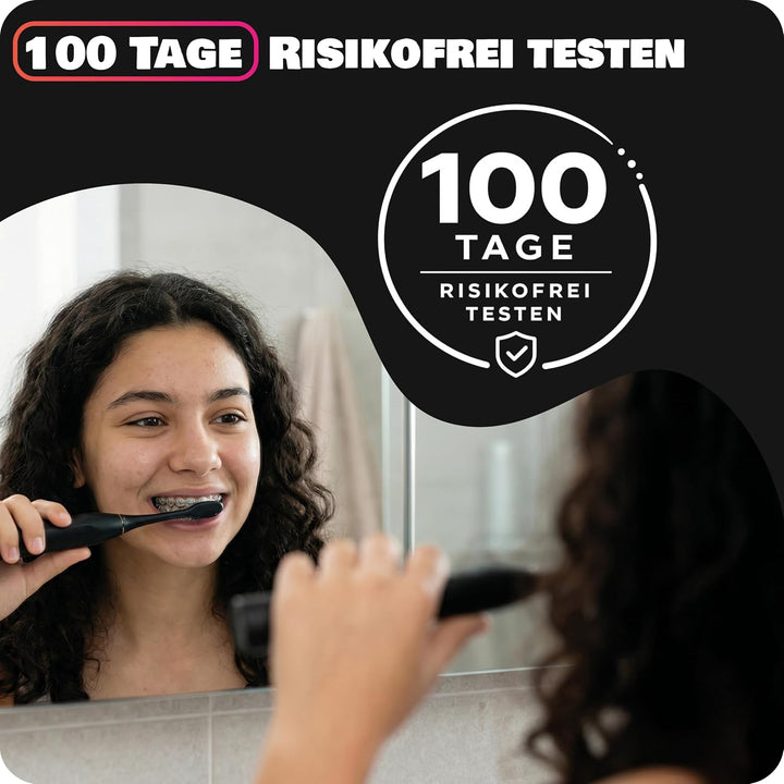 Zahnheld Gero 3 Schallzahnbürste, ETM Test SEHR GUT 93%, IPX7, Schwarz | Elektrische Zahnbürste, bis