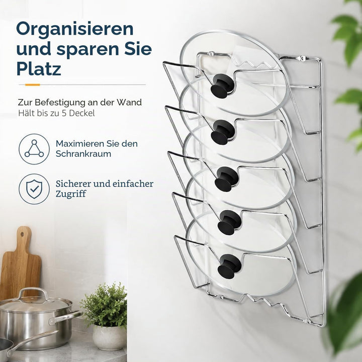 Yosoo Health Gear Wand- und Türmontage, Küchenschrank-Aufbewahrungsregal, Topfdeckel für die Wand, k
