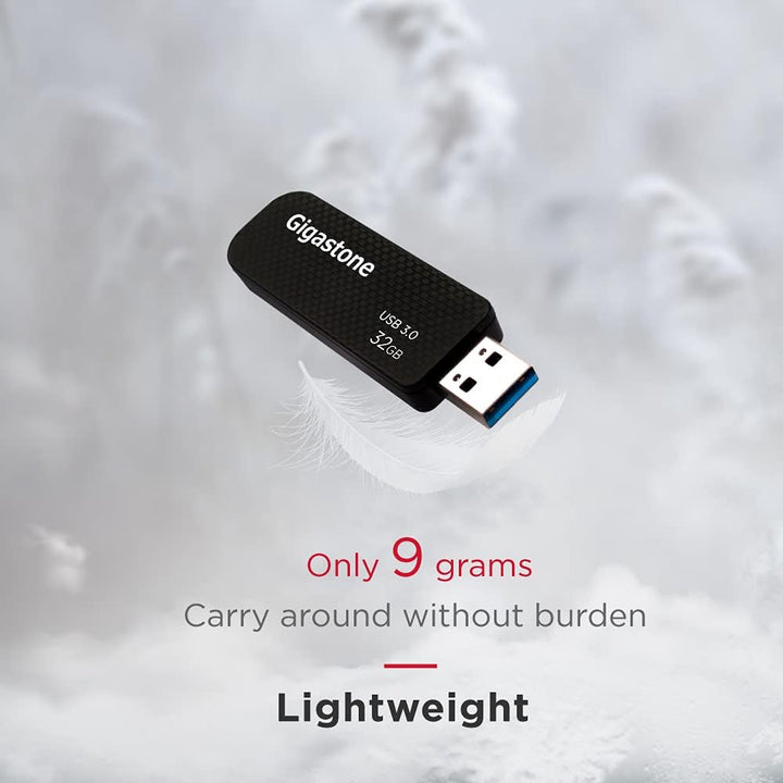 Gigastone Z30 32 GB USB 3.0 Flash-Laufwerk, kappenlos, einziehbares Design, Karbonfaser-Stil, zuverl
