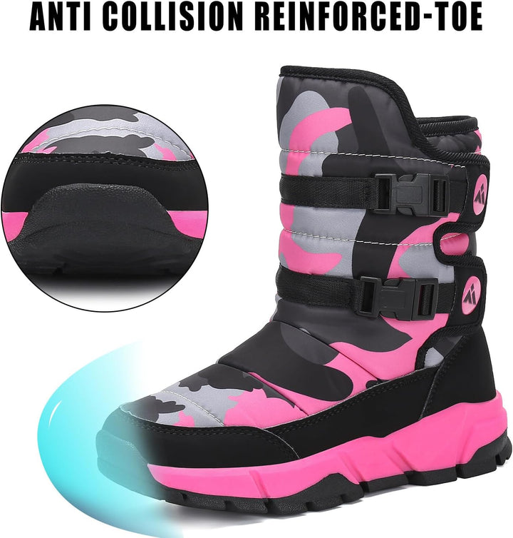 Kinder Winterstiefel Jungen Schneestiefel Mädchen Warm Gefütterte Rutschfeste Winter Snowboots Outdo