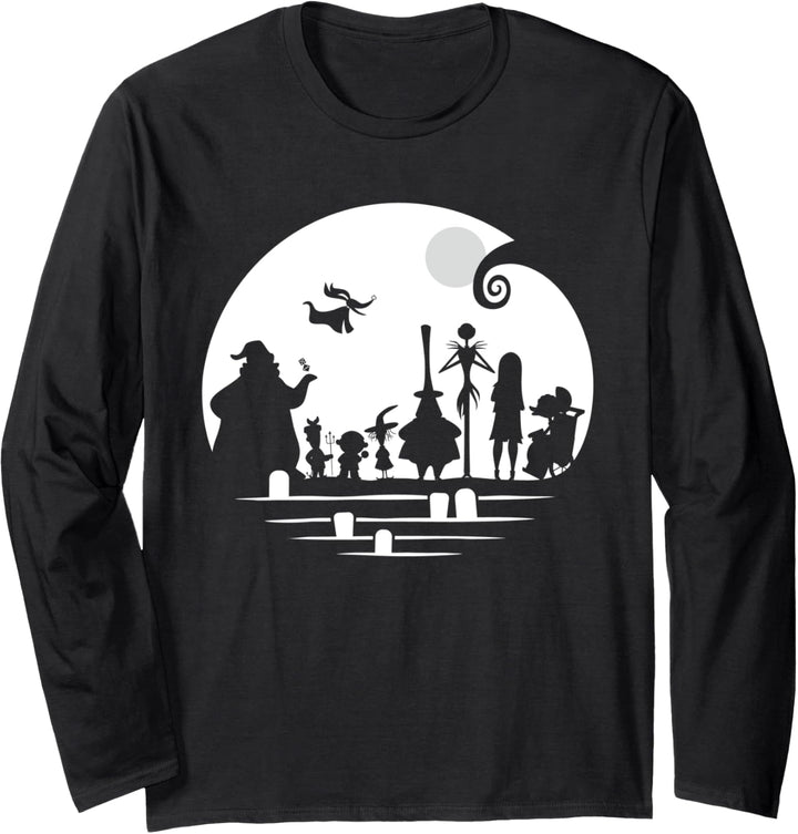 Disney The Nightmare Before Christmas Character Silhouette Langarmshirt