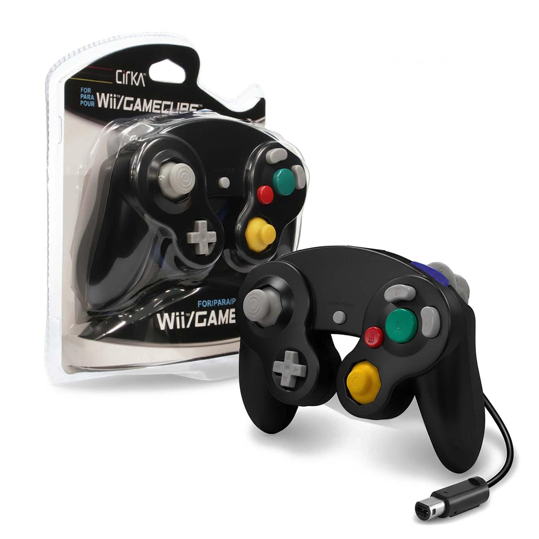 CirKa Kabelgebundener Controller für Gamecube/Wii, Schwarz