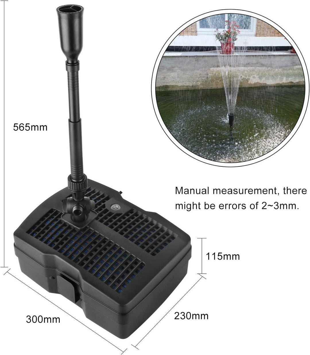 Forever Speed 4 in 1 Teichpumpe Springbrunnenpumpe mit Filter, 9W UV-Klärer, 1000l/h, mit 10m Stromk