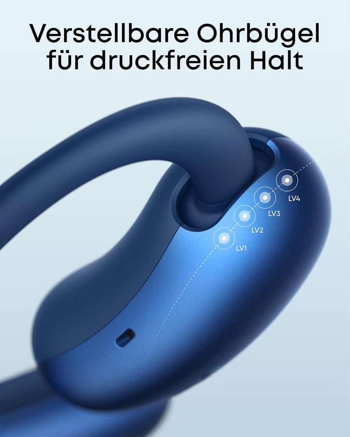 soundcore AeroFit 2 by Anker, Open-Ear Kopfhörer, KI-Übersetzung, anpassbare Ohrbügel, Fester Halt,