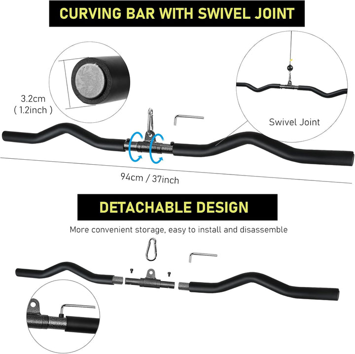Lyndwin Latzugstange Bizeps Stange Klimmzugstangen Zugstange Muskelzugstange für Zuhause Bodybuildin