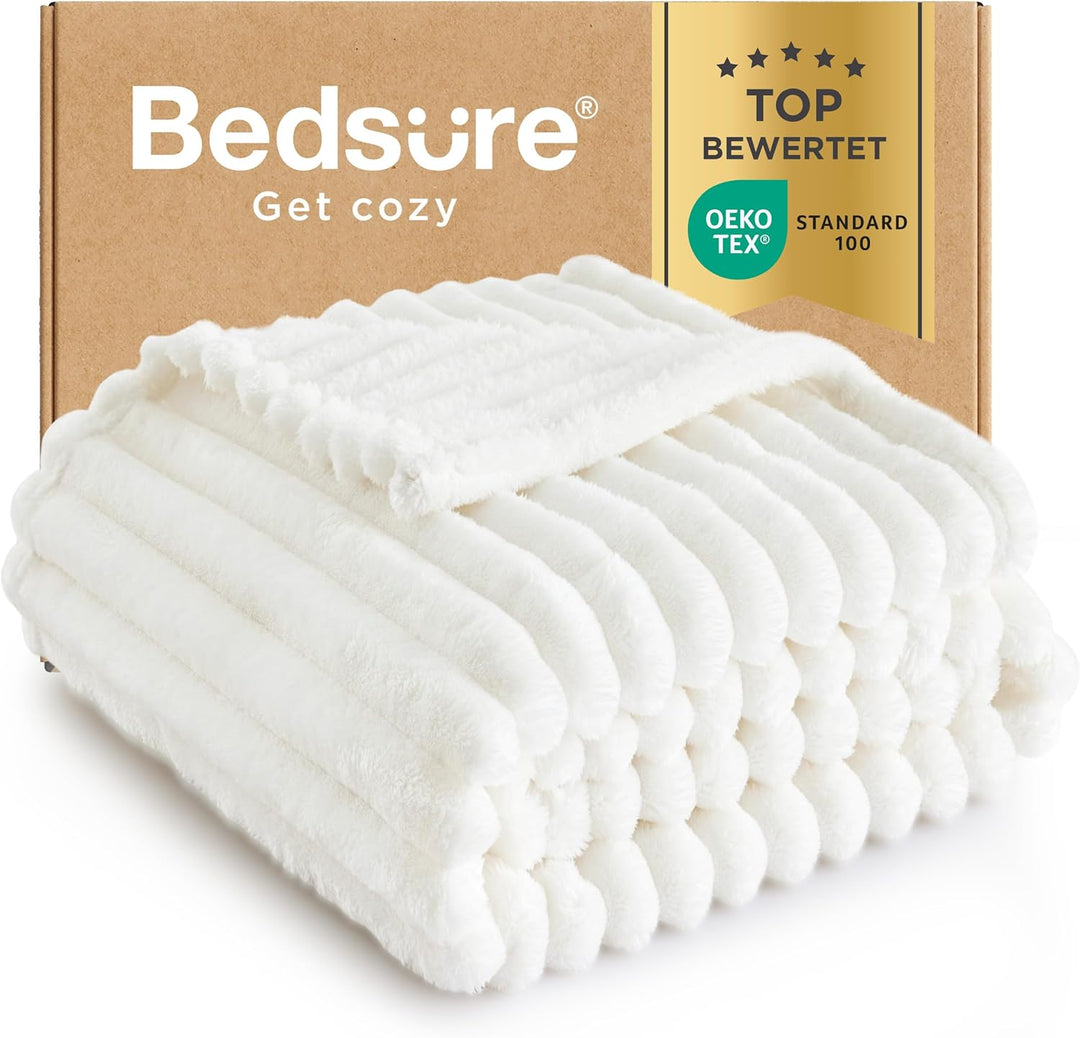 Bedsure Kuscheldecke Flauschig Decke Fleecedecke – Weiche Warme Grobe Korddecke Gemütlicher Überwurf