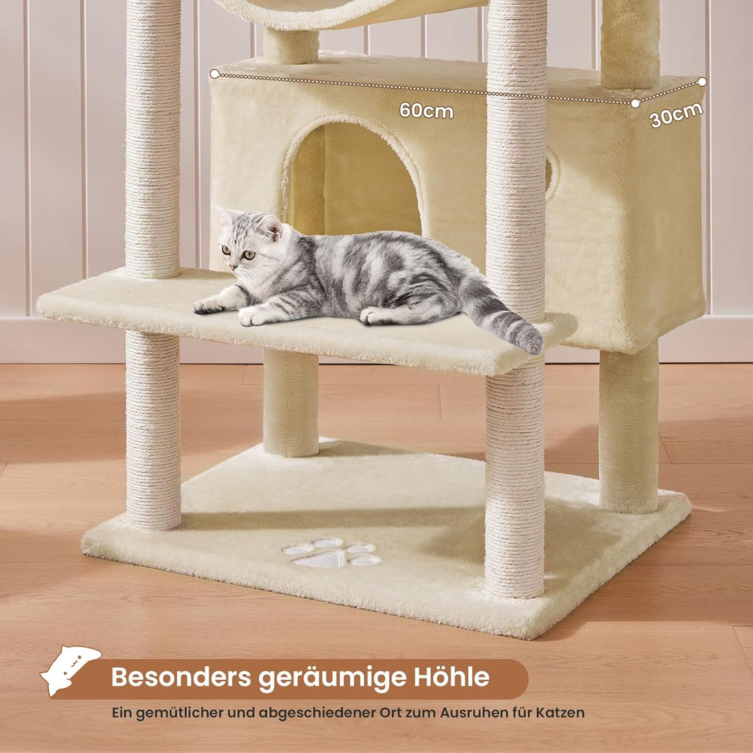MSmask Kratzbaum gross XXL, Katzenbaum stabil mit 3 Aussichtsplattformen, Katzenkratzbaum für grosse