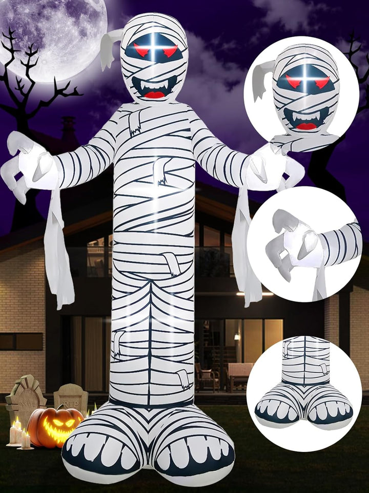 Kalolary 12 FT Halloween Aufblasbare Mumie für den Aussenbereich Aufblasbare beleuchtete Gartendekor
