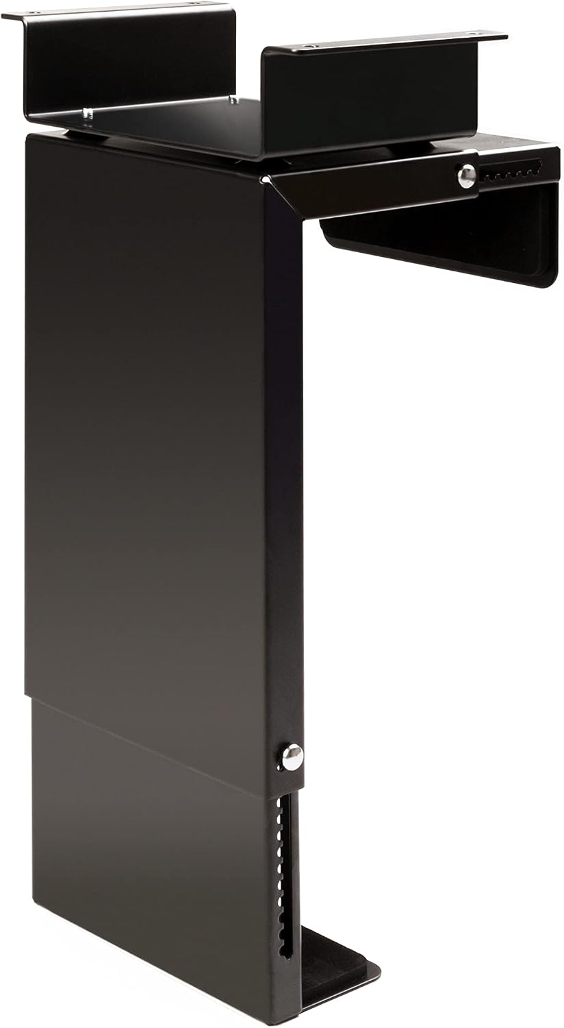 boho office® Computer-Halter, PC Halterung in Schwarz zur Montage unterhalb der Tischplatte, flexibe