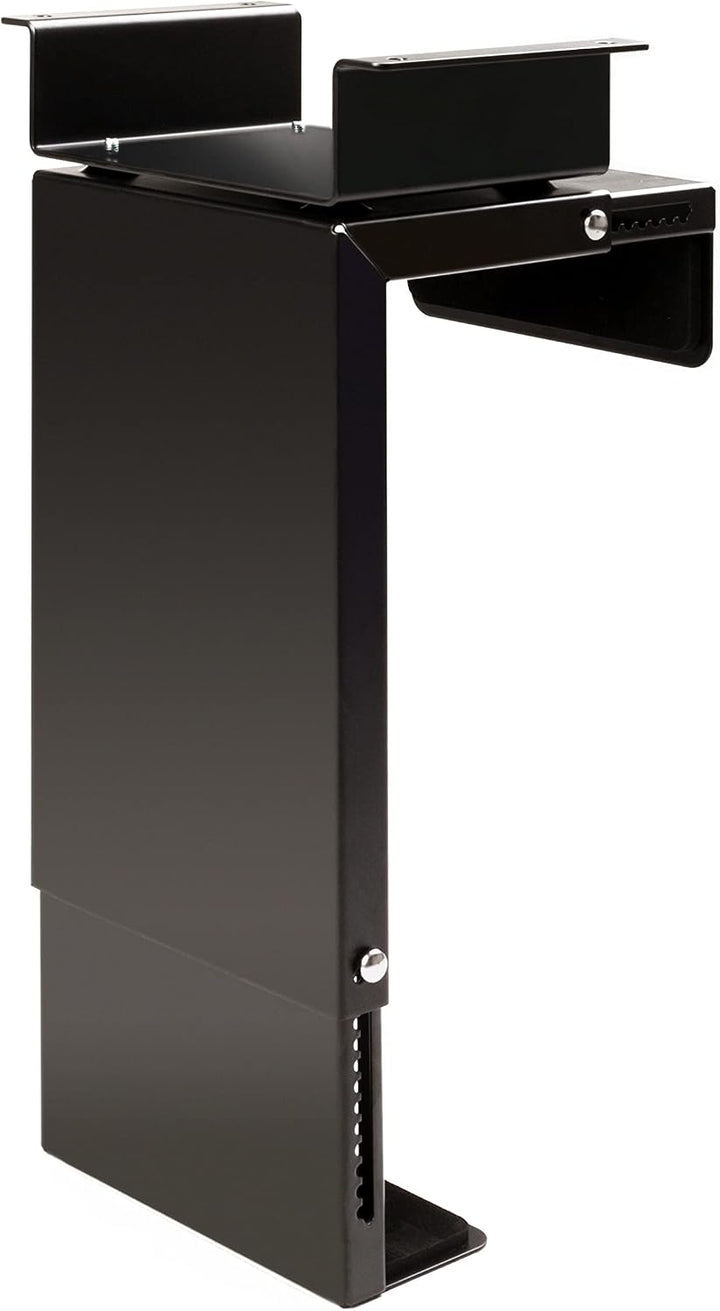 boho office® Computer-Halter, PC Halterung in Schwarz zur Montage unterhalb der Tischplatte, flexibe