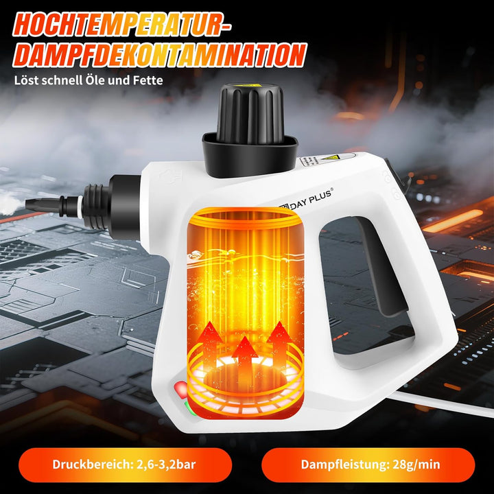 Handdampfreiniger, 1000W Dampfreiniger Handgerät, Chemikalienfreier Dampfreiniger, 110℃ Steam Cleane