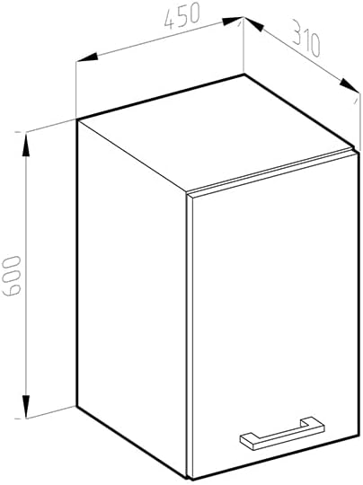 Vicco Hängeschrank R-Line, Rot/Anthrazit, 45 cm J-Shape Rot Hängeschrank 45 cm, Rot Hängeschrank 45