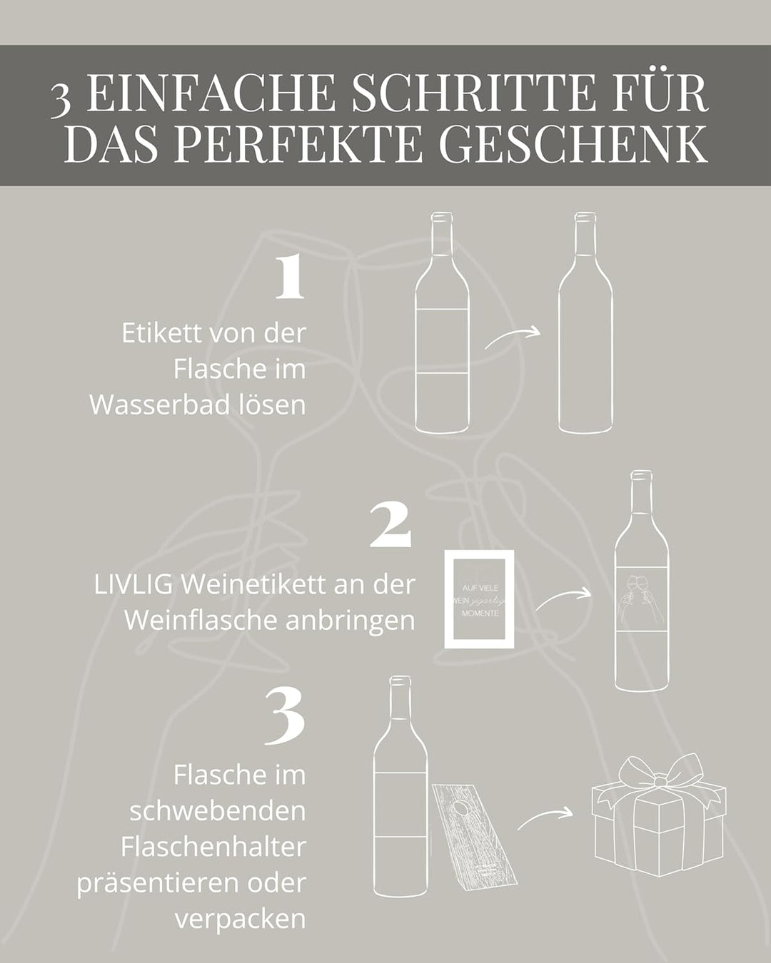 Livlig53 Weinflaschenhalter aus Holz, Magischer Flaschenhalter aus Eiche mit personalisiertem Weinet