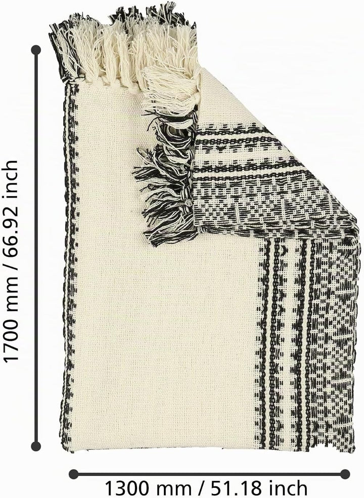 EGLO LIVING Decke Longlac, Kuscheldecke im Industrial Design, Wolldecke für Couch, Sofadecke aus Bau